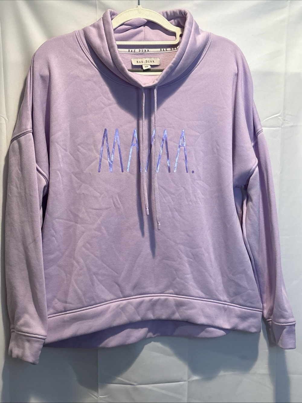 Rae Dunn Lilac Cowl Neck Pullover Hoodie